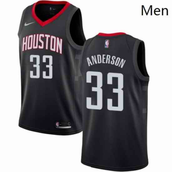 Mens Nike Houston Rockets 33 Ryan Anderson Swingman Black Alternate NBA Jersey Statement Edition